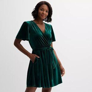 Draper James Emerald Green Velvet Dress